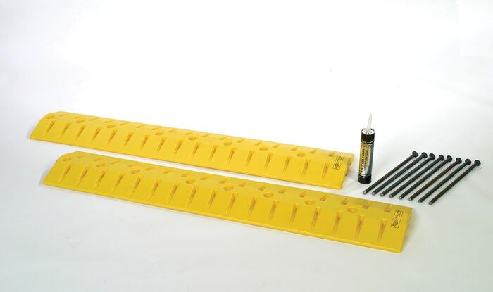 6&rsquo; Length, 2 Channel Speed Bump-Cable Protector, Yellow - 1792